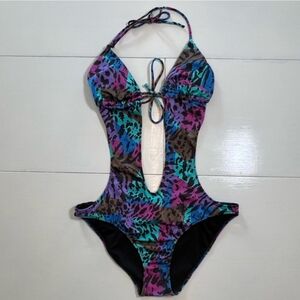 Victoria's Secret Vibrant Animal Print One Piece Vintage 2010